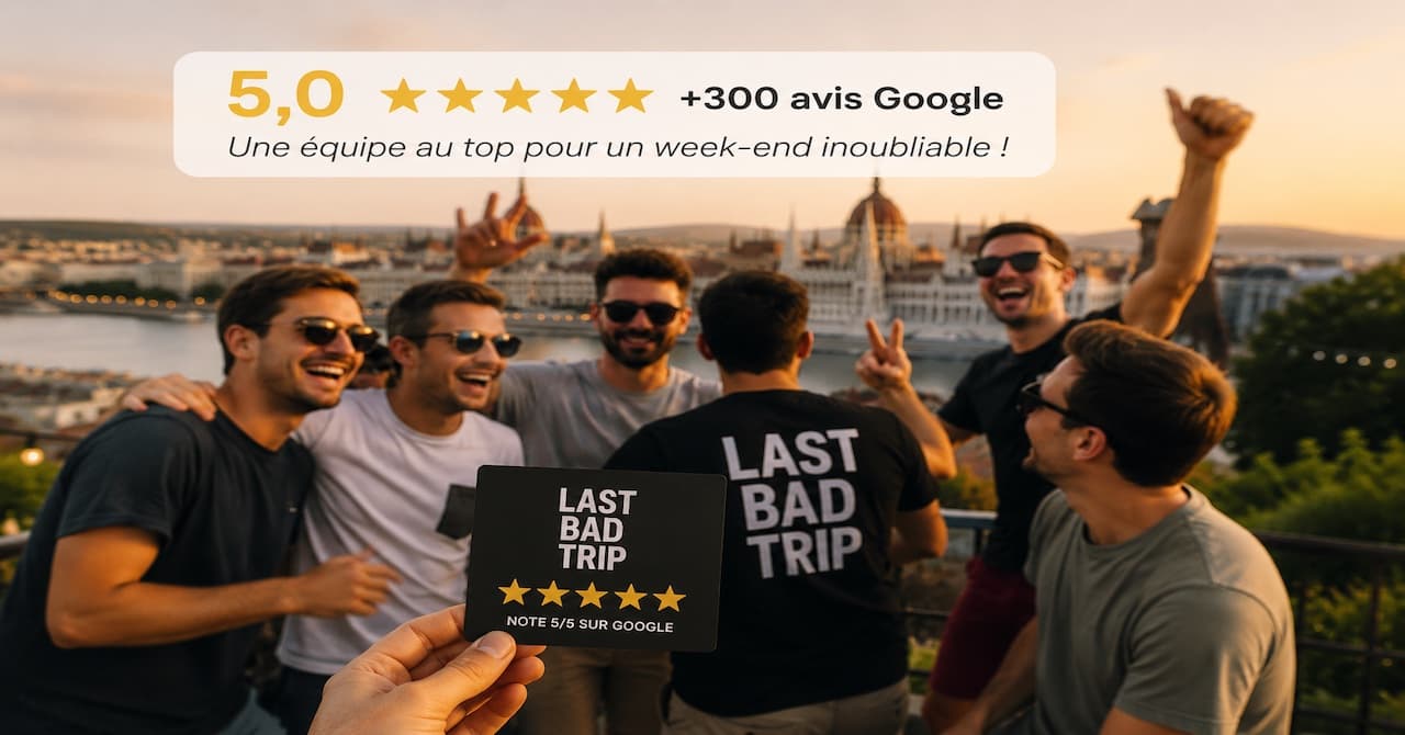 Group of friends celebrating a stag party in Budapest